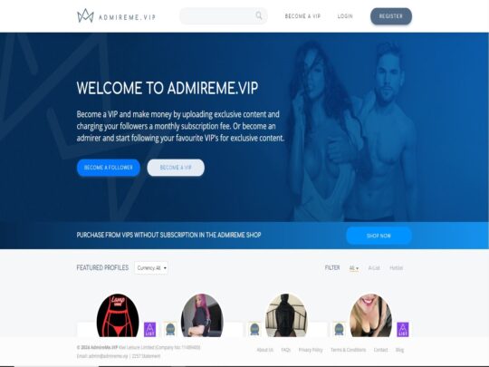 AdmireMe.VIP review, a site that is one of many popular Adult Fan Creator Platforms