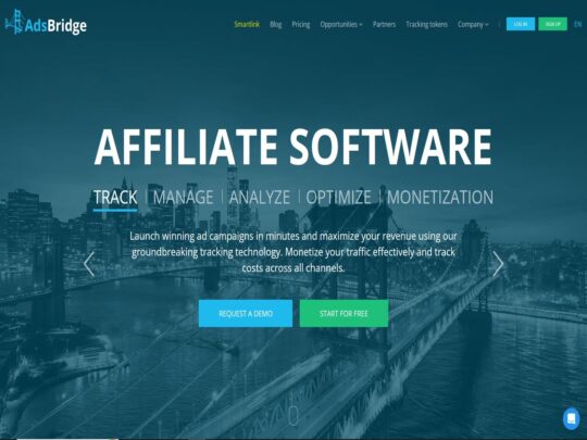 AdsBridge review, a site that is one of many popular Affiliate Stats Tracking Software