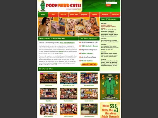 Porn Nerd Cash review, a site that is one of many popular Massage Affiliate Programs